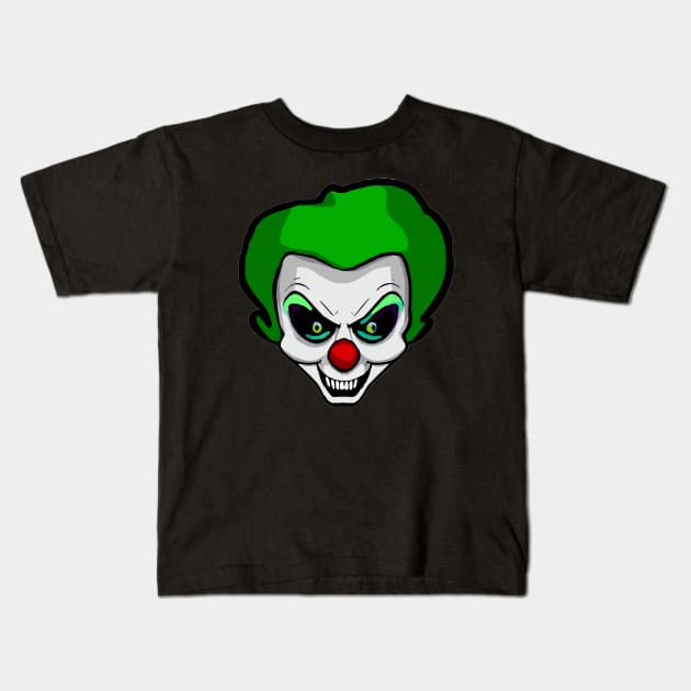 Spooky Clown Kids T-Shirt by Nuletto